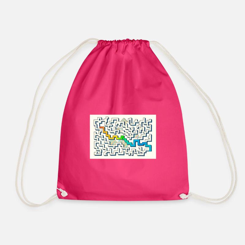Follow the Path - Drawstring Bag - fuchsia