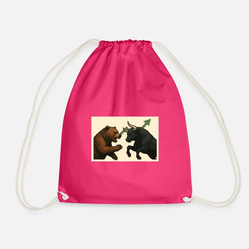 Börsenkampf Bären gegen Stier - Turnbeutel - Fuchsia