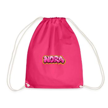 NORA GRAFFITI NAME FOR PERFECT GIFT PRINTABLE - Drawstring Bag - fuchsia - Front