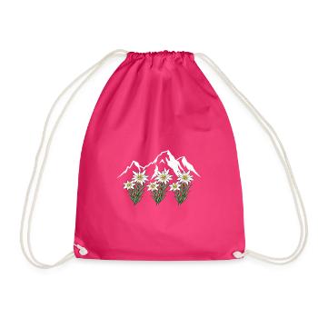 Alpen Edelweiß - Turnbeutel - Fuchsia - Vorne