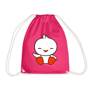 Canard s’assied amicalement salutation heureuse agitant - Sac de sport léger - fuchsia - Devant