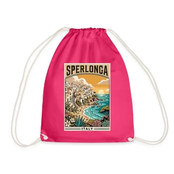 Erkunden Sie die italienische Strandstadt Sperlonga in Italien - Turnbeutel - Fuchsia - Vorne