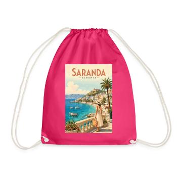 Entdecken Sie die albanische Riviera und Saranda - Turnbeutel - Fuchsia - Vorne