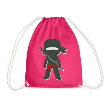 Ninja-Schatten mit Schwert - Turnbeutel - Fuchsia - Vorne