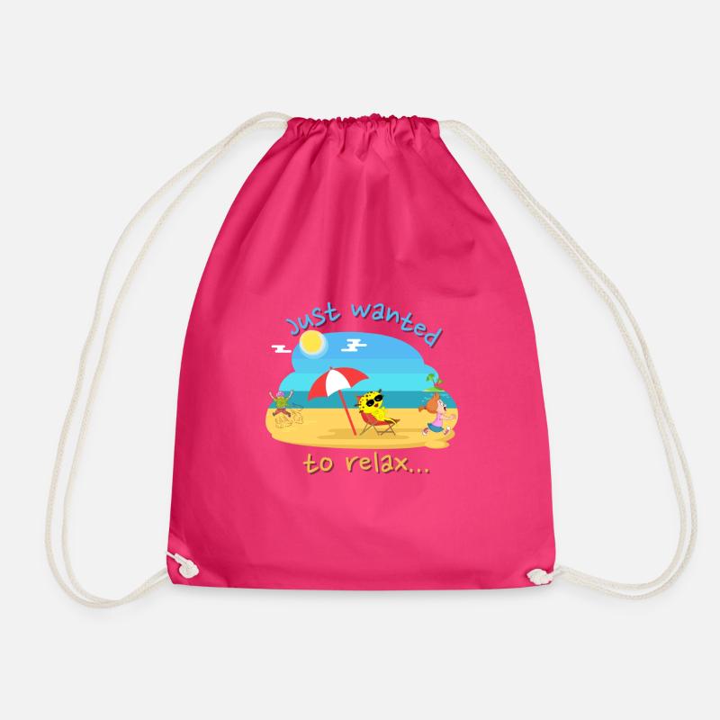 Just wanted to relax - Drawstring Bag - fuchsia