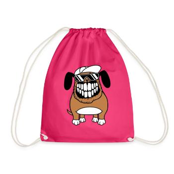chien monstre méchant dangereux dents sourire sourire - Sac de sport léger - fuchsia - Devant
