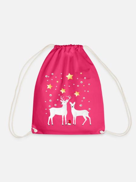 Rehe im Winterwald - Turnbeutel - Fuchsia
