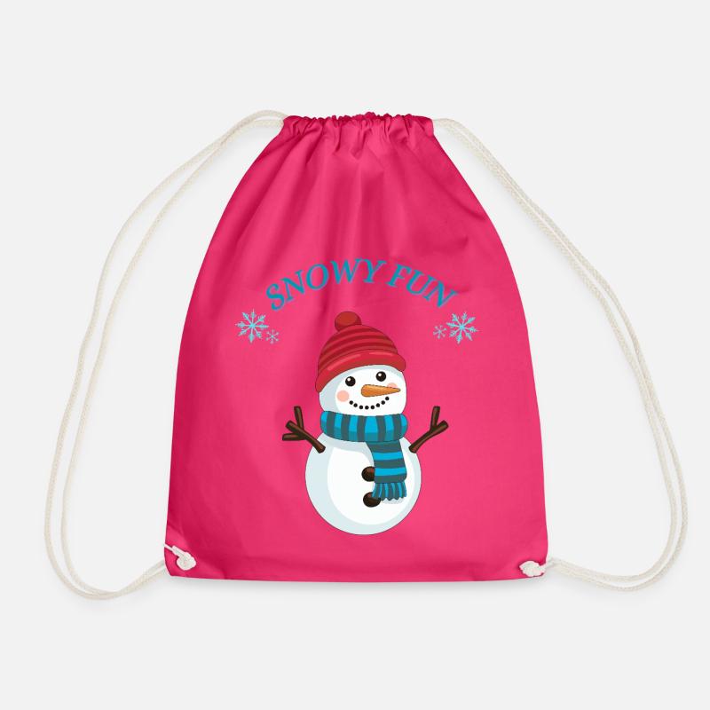 Schneemann Spaß  - Turnbeutel - Fuchsia