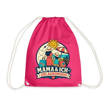 Mama & Ich Urlaubsmodus - Turnbeutel - Fuchsia - Vorne