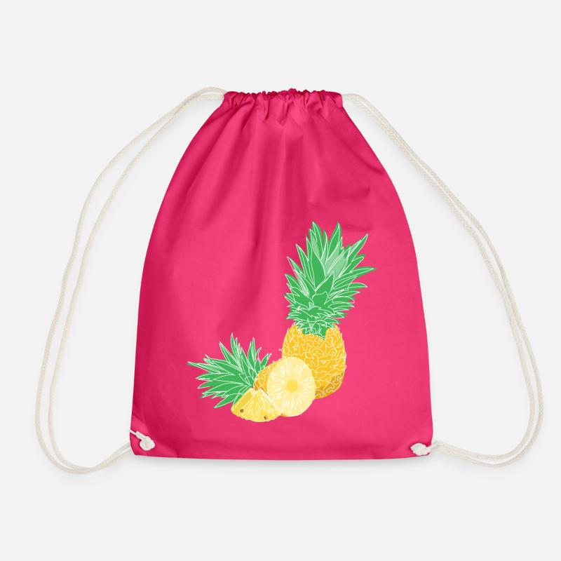Pineapple - Drawstring Bag - fuchsia