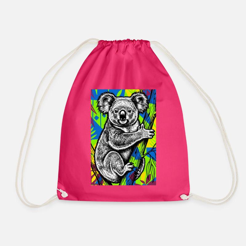 Koala - Drawstring Bag - fuchsia
