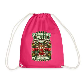 Da greislichste Pulli im ganzn Dorf - Turnbeutel - Fuchsia - Vorne