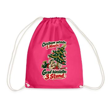 Christbaam grad hinstelln - Turnbeutel - Fuchsia - Vorne