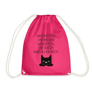 Katze war allergisch - Turnbeutel - Fuchsia - Vorne
