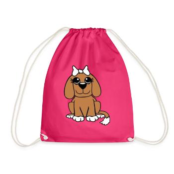 chien assis petit jolie dame arc femelle - Sac de sport léger - fuchsia - Devant