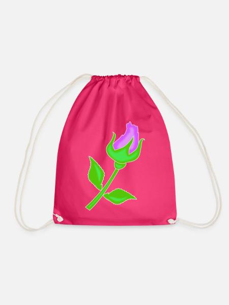 Rose in einem violettem Farbton - Turnbeutel - Fuchsia