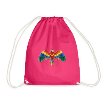 Bunter Papagei - Turnbeutel - Fuchsia - Vorne