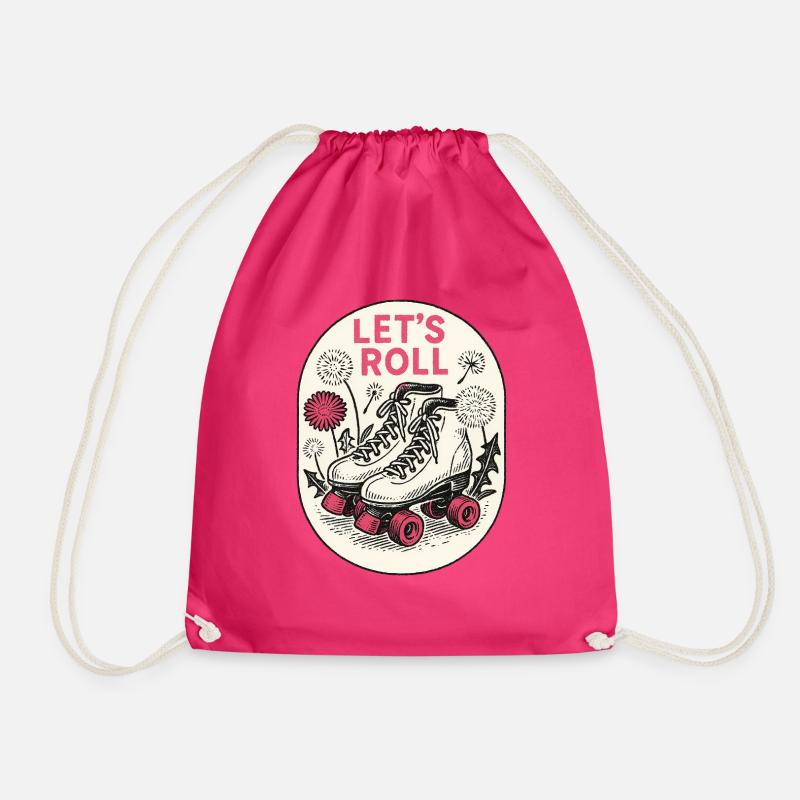 Let's Roll Retro Rollschuhe - Turnbeutel - Fuchsia