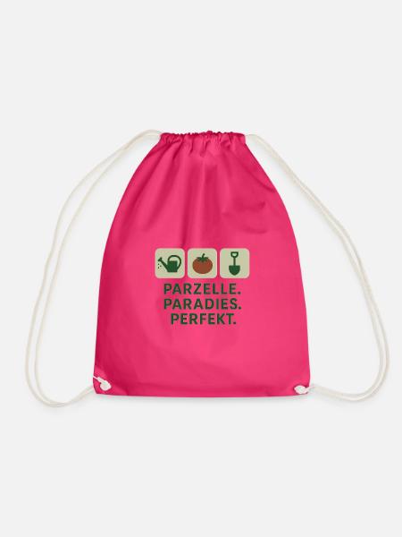 Parzelle Paradies Perfekt - Turnbeutel - Fuchsia