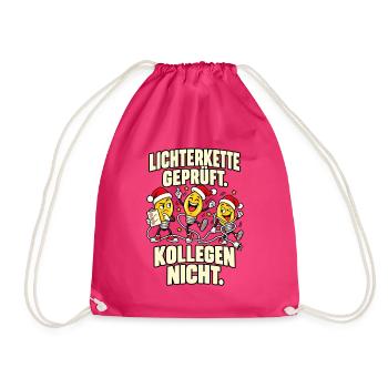    Lichterkette geprüft Kollegen nicht - Turnbeutel - Fuchsia - Vorne