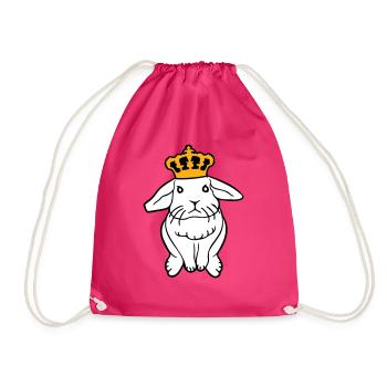 Couronne de lapin royal Roi Reine Prince Princesse - Sac de sport léger - fuchsia - Devant