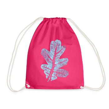 Eichenblatt - Botanik Druck / Blatt - Turnbeutel - Fuchsia - Vorne