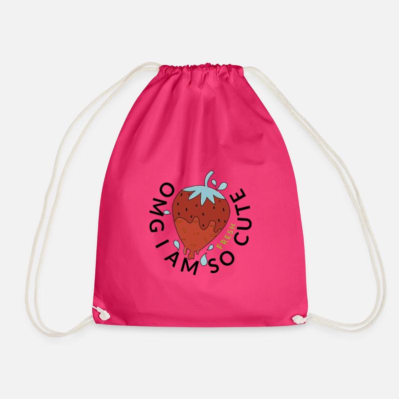 Omg ich bin so süß mit Erdbeere. - Turnbeutel - Fuchsia