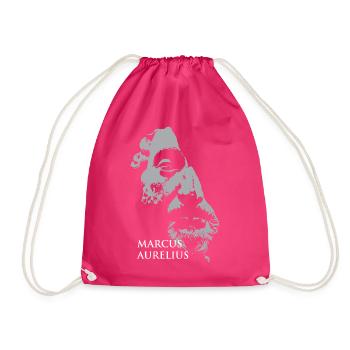 Marcus-Aurelius-Porträt in Grau - Turnbeutel - Fuchsia - Vorne