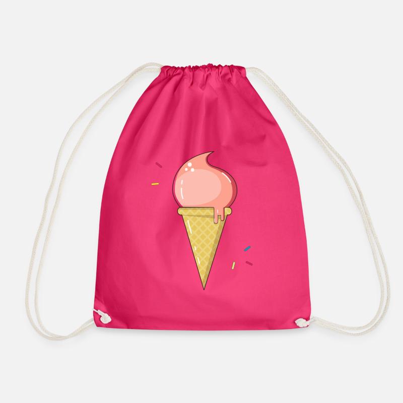 Eiscreme in der Waffel - Turnbeutel - Fuchsia