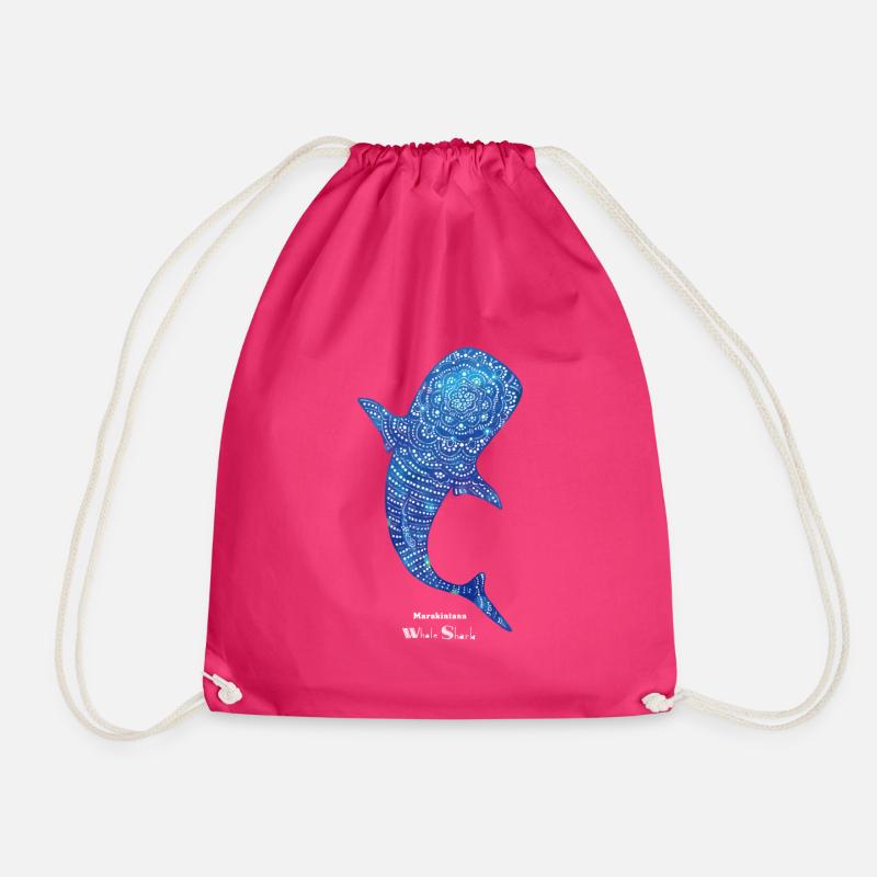 Morocco - Whale Shark - I - Drawstring Bag - fuchsia
