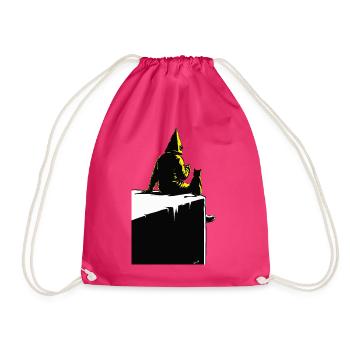 Coffeenaut auf der Spitze - Turnbeutel - Fuchsia - Vorne