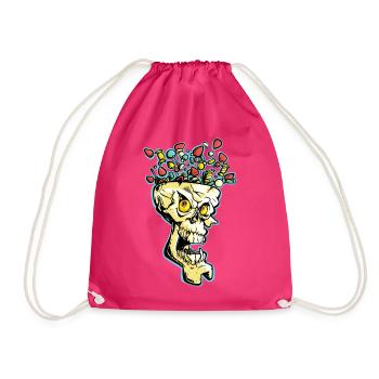 Explosiver Candy Skull - Turnbeutel - Fuchsia - Vorne