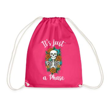 Halloween floral Skelett just a phase - Turnbeutel - Fuchsia - Vorne