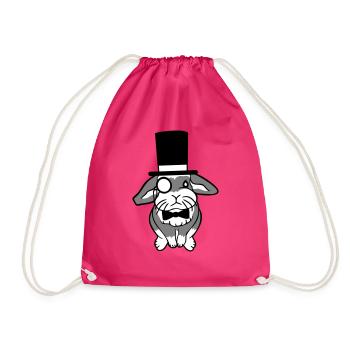 Mr. Bunny Gentleman Chapeau haut de forme Monocle Lunettes - Sac de sport léger - fuchsia - Devant