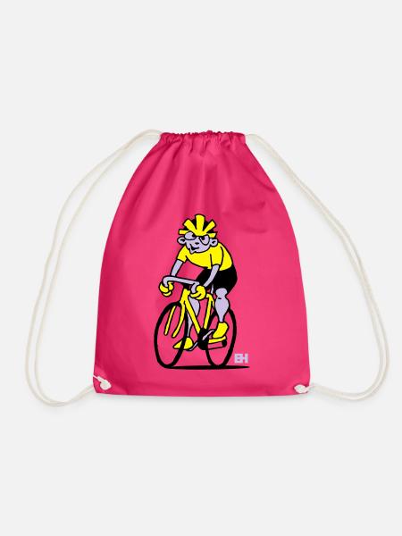 Cyclist - Cycling - Drawstring Bag - fuchsia