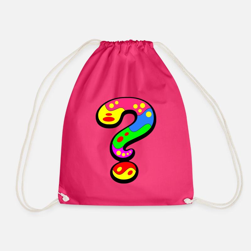 Question Everything - Drawstring Bag - fuchsia
