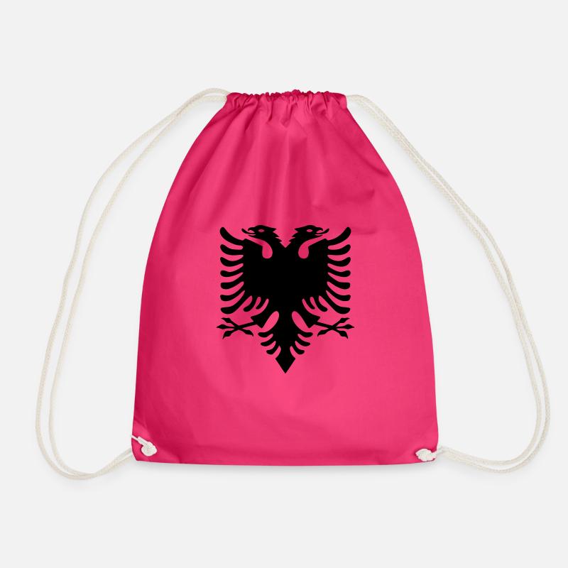 Double Headed Eagle_V1 - Drawstring Bag - fuchsia