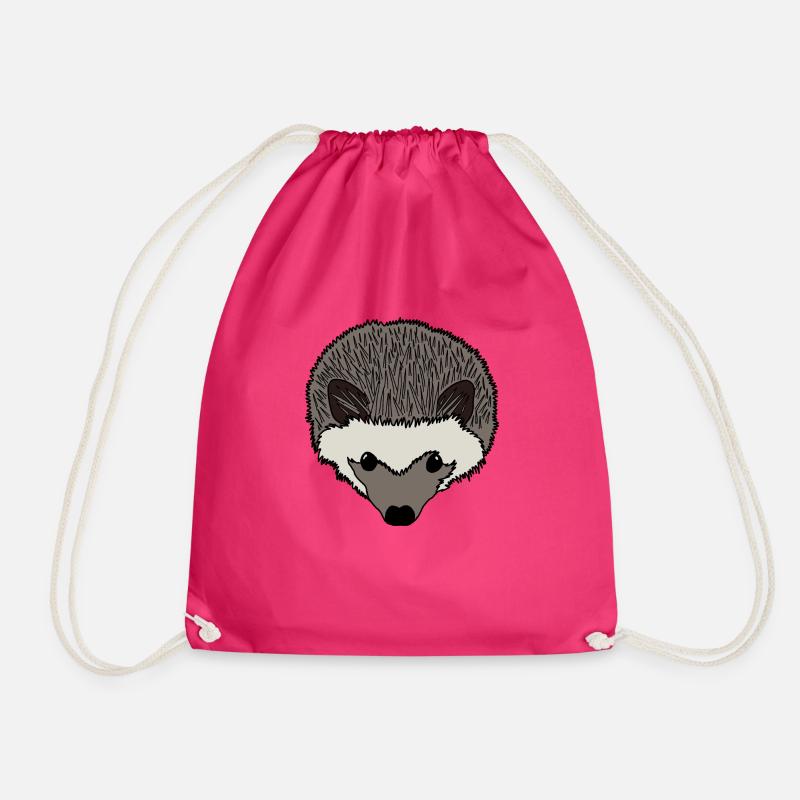 Hedgehog head - Drawstring Bag - fuchsia