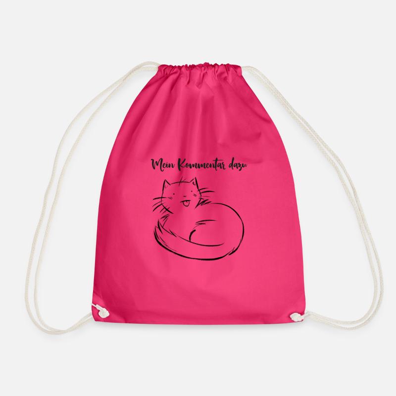 Chat - Mon commentaire - noir - Sac de sport léger - fuchsia