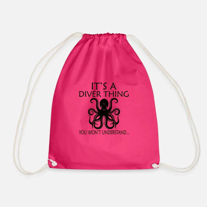 Diving Dive Dive - Drawstring Bag - fuchsia