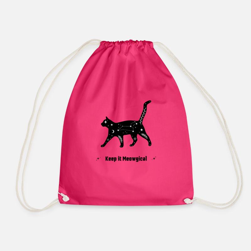 Keep it Meowgical - Drawstring Bag - fuchsia