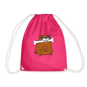 Carlin Chien Os Bouche FaimYummy Happy Cool - Sac de sport léger - fuchsia - Devant