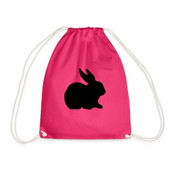 Bunny rabbit silhouette - Drawstring Bag - fuchsia - Front