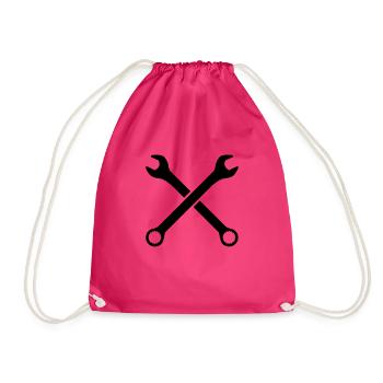 schraubenschluessel__f1 - Drawstring Bag - fuchsia - Front