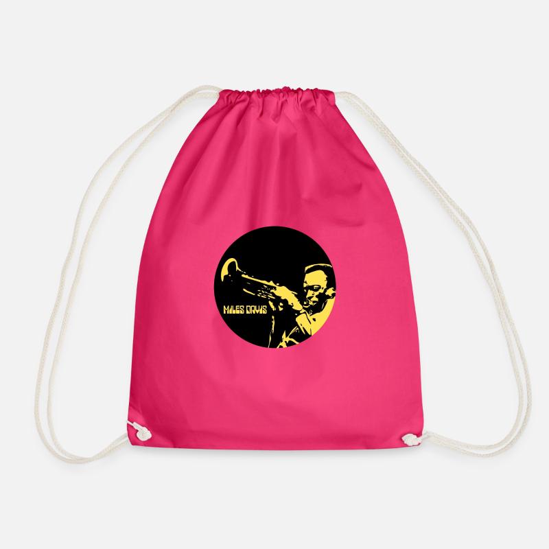 Miles Davis - Drawstring Bag - fuchsia