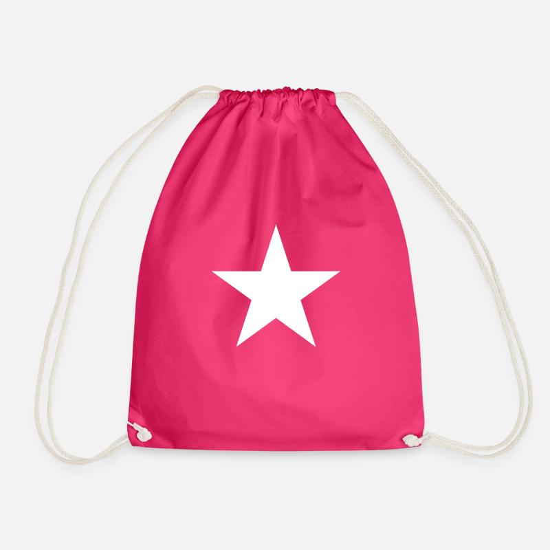 weißer Stern - Turnbeutel - Fuchsia