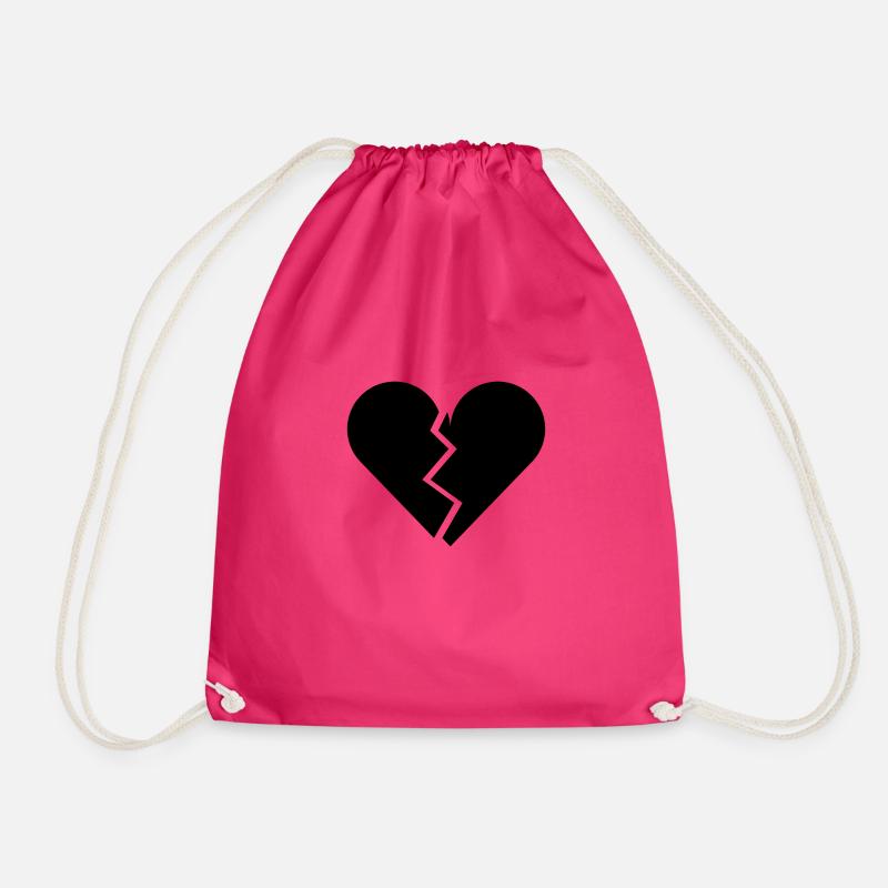broken heart - Drawstring Bag - fuchsia