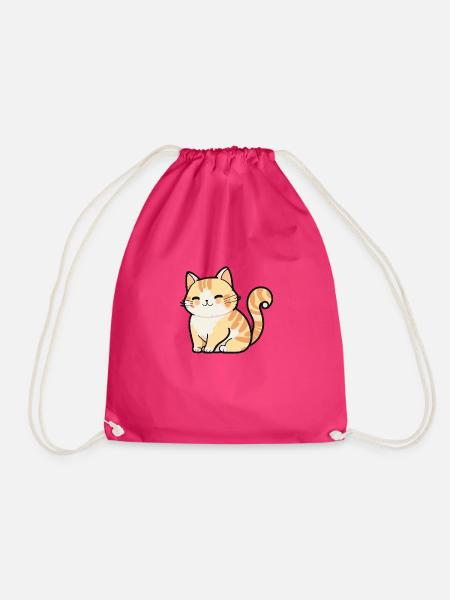 Illustration Comic Cute Kawaiikleines Kitten Katze - Turnbeutel - Fuchsia