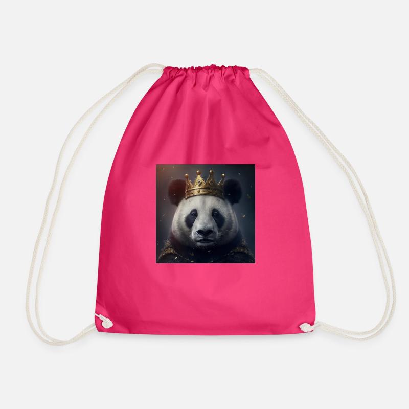 PANDA mit KRONE, KÖNIG, moderne Kunst, Design - Turnbeutel - Fuchsia