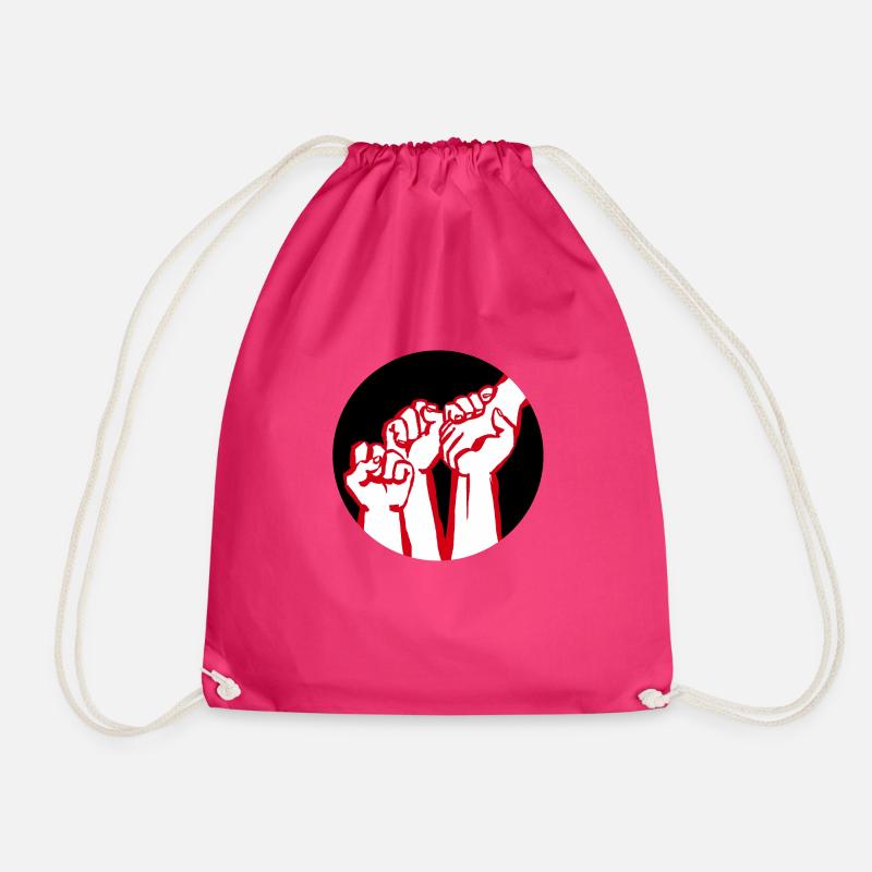 fists2a - Drawstring Bag - fuchsia